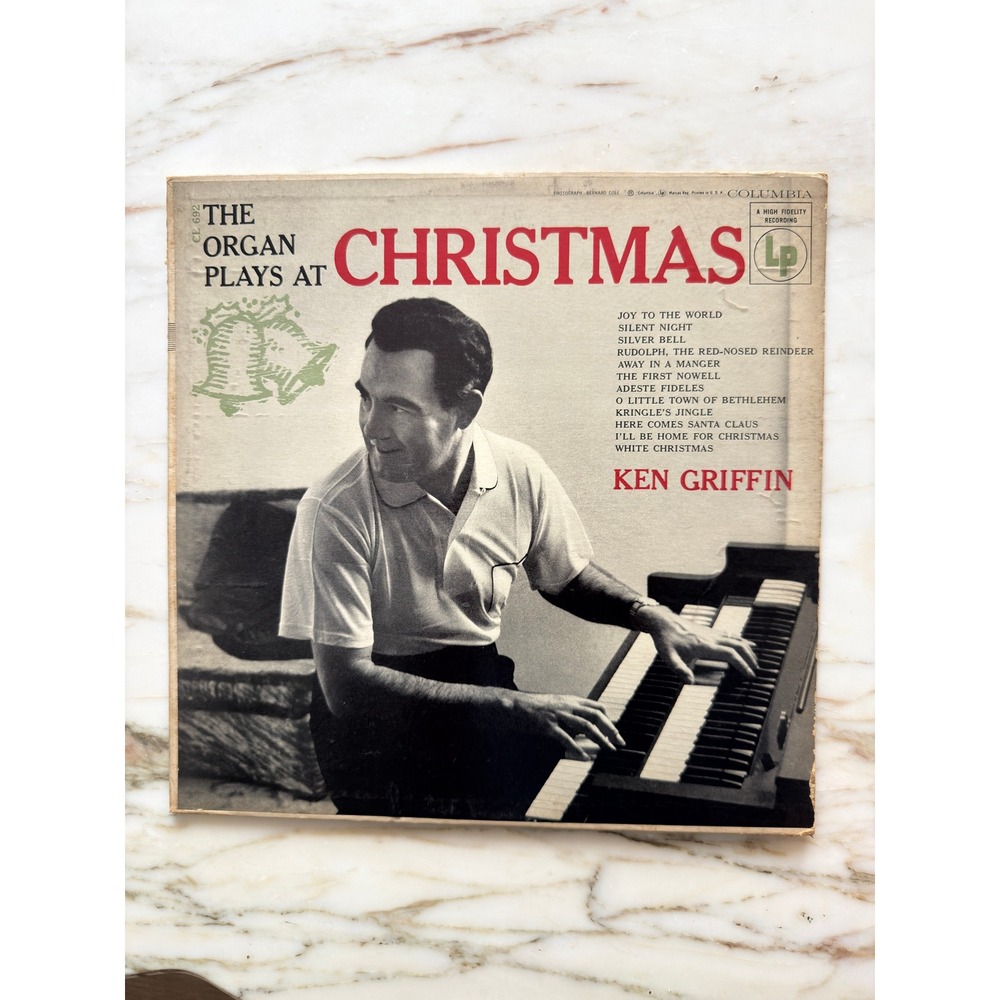Vintage Ken Griffin The Organ Plays at Christmas Vinyl LP Columbia CL 692